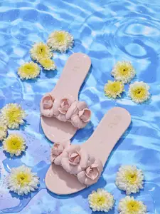 CAI Women Cherry Blossom Open Toe Flats