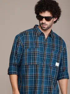 The Roadster Lifestyle Co. Checked Pure Cotton Oversized Casual Shirt