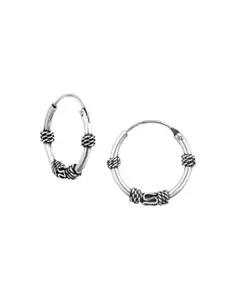 Nistra Circular Oxidised Hoop Earrings