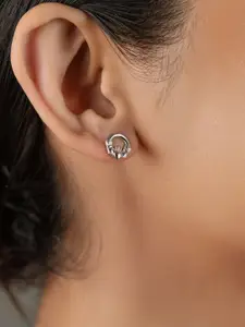 Nistra Rhodium-Plated Sterling Silver Classic Studs Earrings