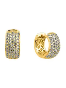 Nistra Gold-Plated Circular Sterling Silver Hoop Earrings