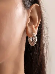 Nistra Rhodium Plated Sterling Silver Circular Hoop Earrings