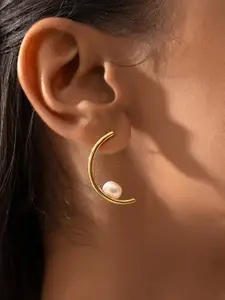 Nistra Women Crescent Shaped Ear Cuff Earrings