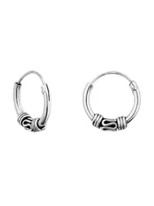Nistra Circular Oxidised Hoop Earrings