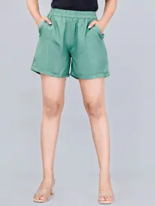 MIRAYYA Women Mid-Rise Pure Cotton Casual Shorts