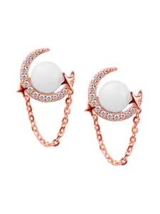 Nistra Rose Gold-Plated Opal Classic Drop Earrings