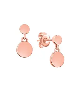 Nistra Classy Companion Sterling Silver Rose Gold-Plated Circular Drop Earrings