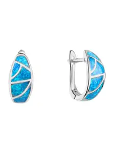 Nistra Rhodium-Plated Sterling Silver Contemporary Studs Earrings