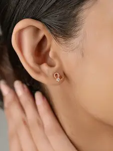 Nistra Women Heart Shaped Studs Earrings