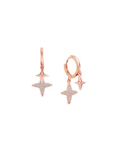 Nistra Women Star Shaped Drop Earrings