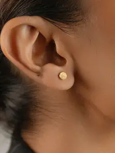 Nistra Gold-Plated Sterling Silver Circular Studs Earrings
