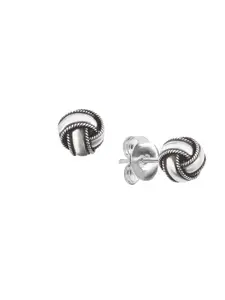 Nistra Sterling Silver Spherical Studs Earrings