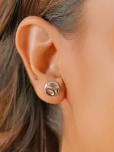 Nistra Cubic Zirconia Sterling Silver Circular Studs Earrings