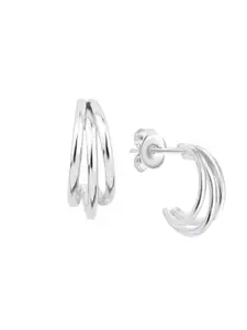 Nistra Rhodium-Plated Sterling Silver Circular Studs Earrings
