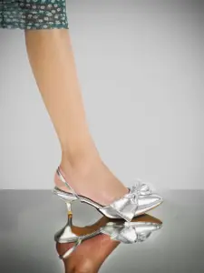 JM Looks Kitten Heel Mules with Bows