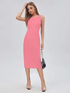 BAESD Round Neck Sleeveless Bodycon Midi Dress