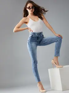 DOLCE CRUDO Women Slim Fit High-Rise Stretchable Jeans