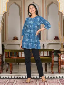 KALINI Ethnic Printed A-Line Pure Cotton Kurti