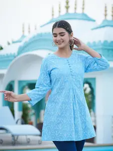 KALINI Ethnic Printed Pure Cotton Short Kurti