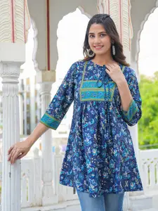 KALINI Floral Printed Flared A-Line Kurti