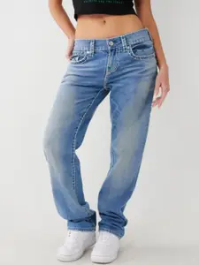 True Religion Super T RICKI Straight Fit Mid-Rise Washed Jeans