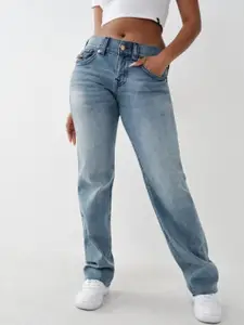True Religion SN RICKI Straight Fit Mid-Rise Washed Jeans