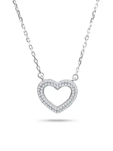 Nistra Women Sterling Silver Rhodium-Plated Necklace