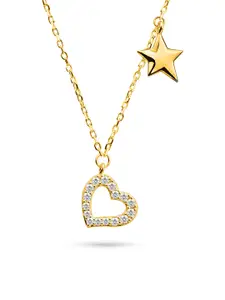 Nistra Women Sterling Silver Gold-Plated Necklace