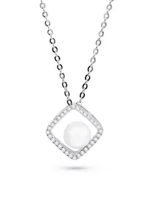 Nistra Sterling Silver Rhodium-Plated Necklace