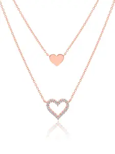 Nistra Women Sterling Silver Rose Gold-Plated Necklace