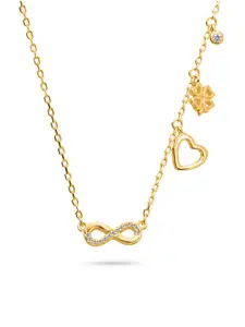 Nistra Women Sterling Silver Gold-Plated Necklace