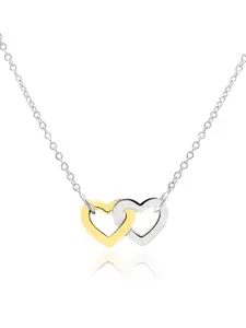 Nistra Women Sterling Silver Gold-Plated The Fulfilling Heart Necklace