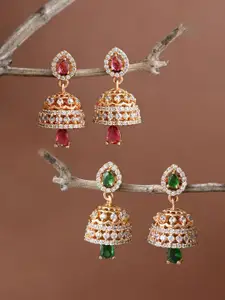 Voylla Women Pack Of 2 Contemporary Drop Earrings