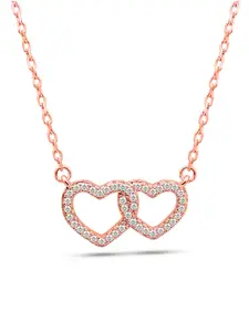 Nistra Women Sterling Silver Rose Gold-Plated Necklace