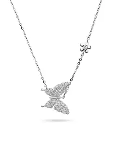 Nistra Women Sterling Silver Rhodium-Plated Necklace
