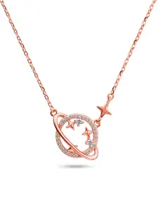 Nistra Women Sterling Silver Rose Gold-Plated Necklace
