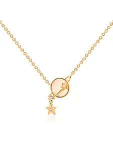 Nistra Women Sterling Silver Gold-Plated Necklace