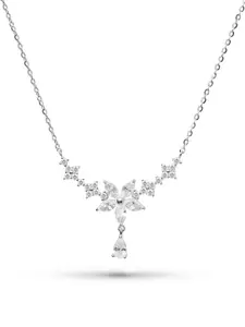 Nistra Women Sterling Silver Rhodium-Plated Necklace
