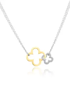 Nistra Women Sterling Silver Gold-Plated Necklace