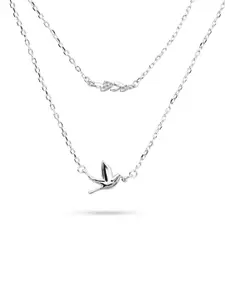 Nistra Women Sterling Silver Rhodium-Plated Necklace