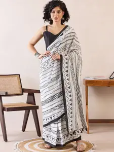 Saree mall Block Printed Ready To Wear Saree
