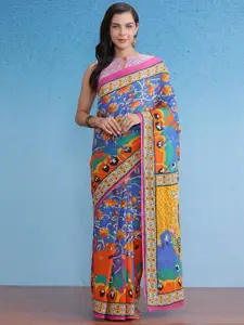 Saree mall Kalamkari Pure Cotton Bagru Sarees
