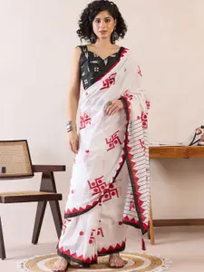 Saree mall Ethnic Motifs Poly Cotton Ready To Wear Saree