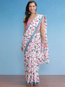 Saree mall Floral Poly Cotton Bagh Sarees