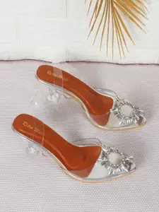 Retro Walk Embellished Kitten Peep Toes