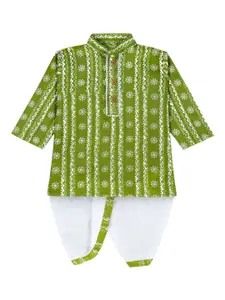 BAESD Boys Ethnic Motifs Printed Regular Kurta with Dhoti Pants