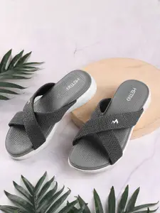 Metro Women Striped Open Toe Flats