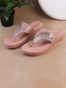 Metro Women Embellished Open Toe Flats