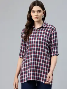 One Femme Relaxed Checked Casual Shirt