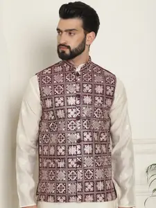 SOJANYA Embroidered Woven Nehru Jackets